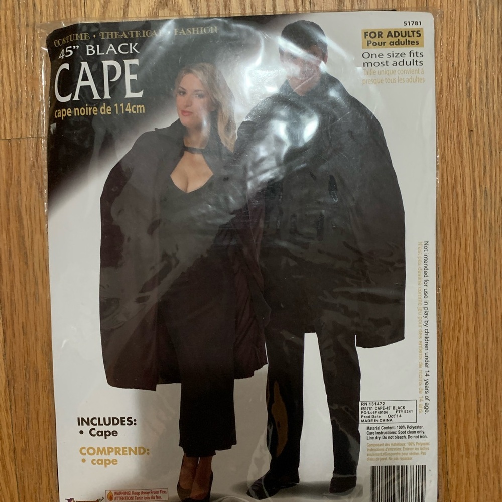 Black Costume Cape